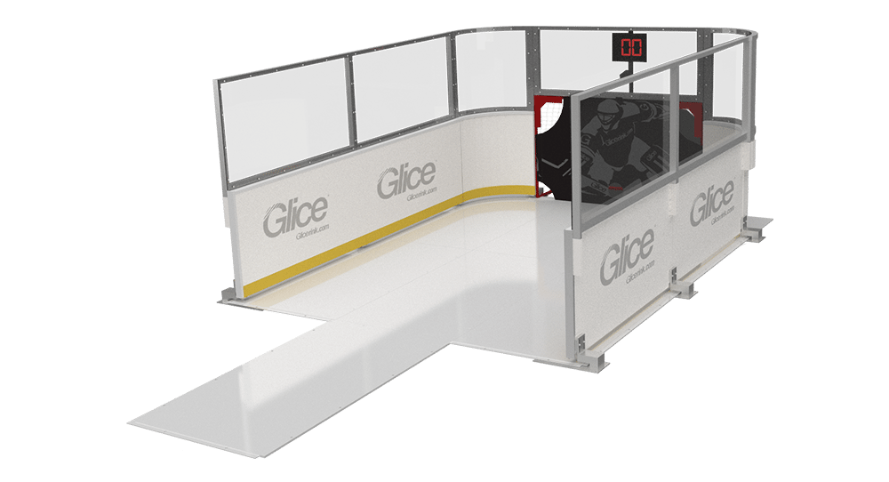 Glice Slap Shot Station with hockey shot speed radar