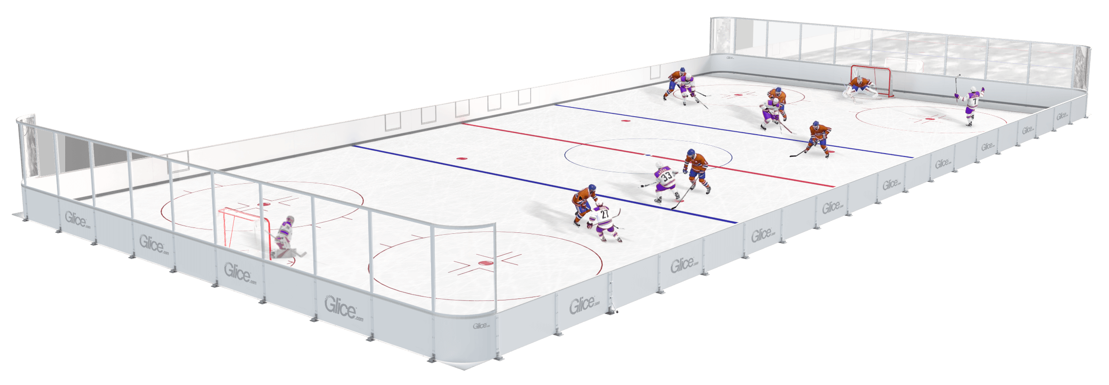 Ice hockey game on a Glice rink